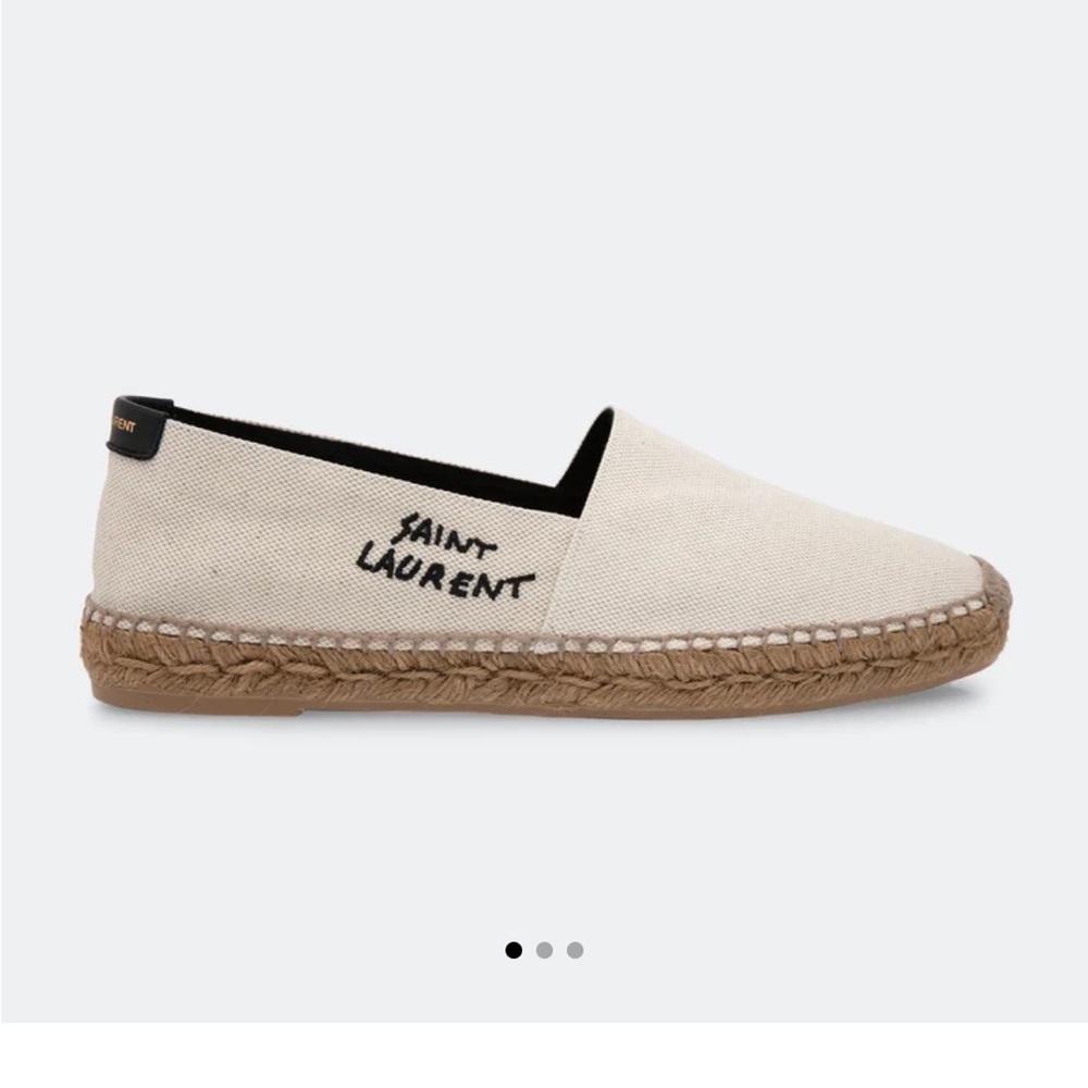 Saint Laurent Cream Canvas Espadrilles